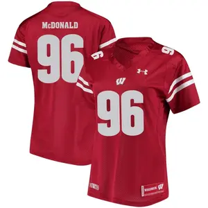 Cade Mcdonald Under Armour Wisconsin Badgers Women's Replica Cade McDonald College Jersey - Red