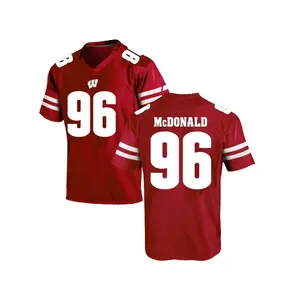 Cade Mcdonald Under Armour Wisconsin Badgers Youth Game Cade McDonald College Jersey - Red