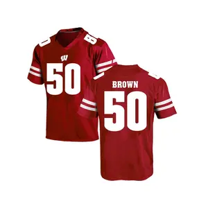 Logan Brown Under Armour Wisconsin Badgers Youth Game College Jersey - Red