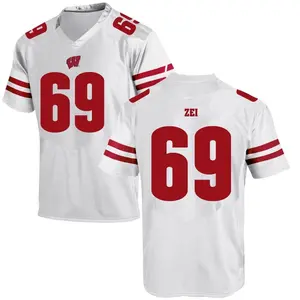 Zach Zei Under Armour Wisconsin Badgers Youth Game College Jersey - White
